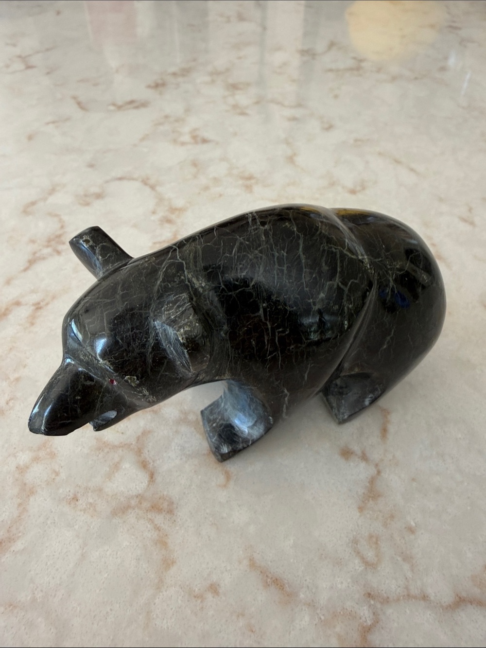 Hand-Carved Soapstone Bear Figurine